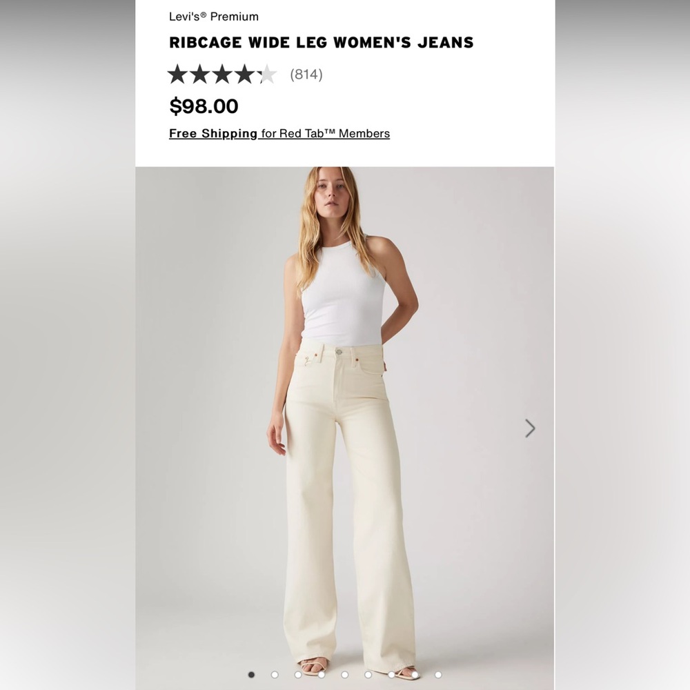 LEVI’S RIBCAGE WIDE LEG WOMEN'S JEANS - 26 like new